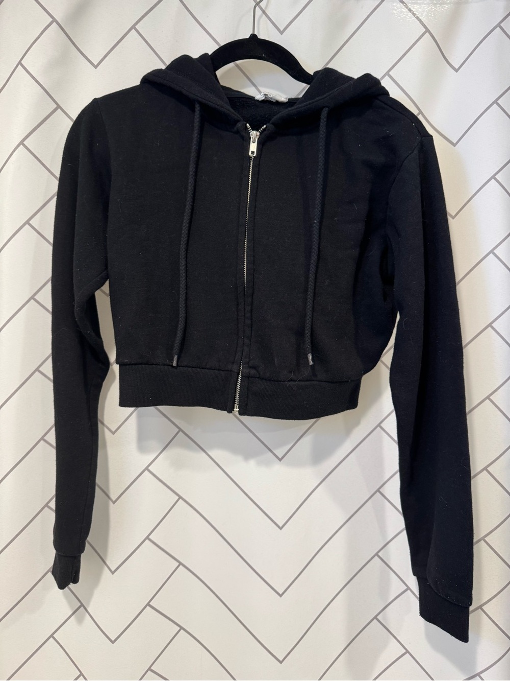 Reflex Black Cropped Hoodie